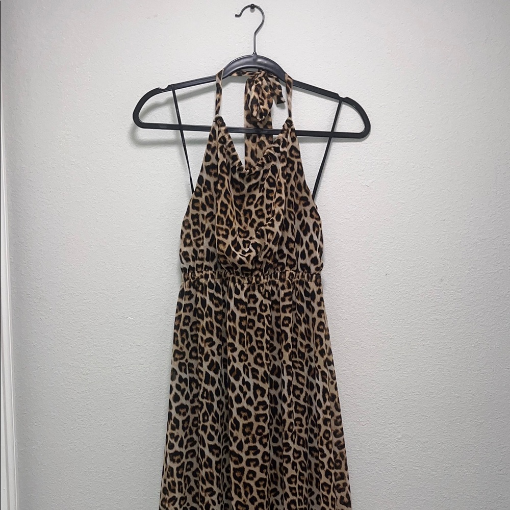 Forever 21 Leopard Print Halter Dress Size Small